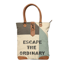 Load image into Gallery viewer, Escape The Ordinary Canvas Tote, M-1802 (ORIGINAL LEATHER)