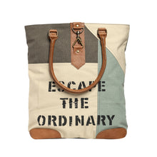 Load image into Gallery viewer, Escape The Ordinary Canvas Tote, M-1802 (ORIGINAL LEATHER)