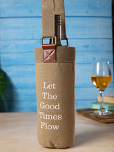 Load image into Gallery viewer, GOOD TIMES FLOW Up-Cycled Canvas Wine Bag M-6554
