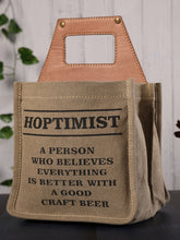 Load image into Gallery viewer, HOPTIMIST Up-Cycled Canvas Beer Caddy, M-6550