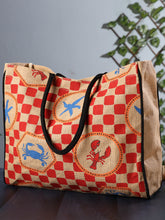 Load image into Gallery viewer, STAR Burlap Tote Bag B-551
