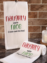 Load image into Gallery viewer, NAUGHTY/NICE DISHTOWEL- Set Of 2, MH-312