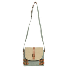 Load image into Gallery viewer, Buckled Up Agean Canvas Crossbody, M-1807 (ORIGINAL LEATHER)