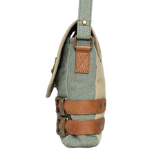 Load image into Gallery viewer, Buckled Up Agean Canvas Crossbody, M-1807 (ORIGINAL LEATHER)