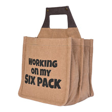 Load image into Gallery viewer, Working on my six pack Up-Cycled Canvas Beer Caddy M-6549