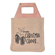 Load image into Gallery viewer, CHRISTMAS CHEER Up-Cycled Canvas Beer Caddy, M-6552