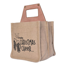 Load image into Gallery viewer, CHRISTMAS CHEER Up-Cycled Canvas Beer Caddy, M-6552