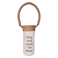 Load image into Gallery viewer, STOP AND SMELL Up-Cycled Canvas Wine Bag M-6558