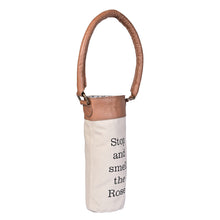 Load image into Gallery viewer, STOP AND SMELL Up-Cycled Canvas Wine Bag M-6558