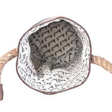 Load image into Gallery viewer, WINE-DERFUL Up-Cycled Canvas and Leather Wine Bag M-6557