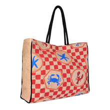 Load image into Gallery viewer, STAR Burlap Tote Bag B-551