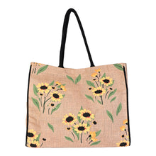 Load image into Gallery viewer, SUNNY DAY BURLAP TOTE Burlap Tote Bag B-552