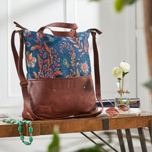 Load image into Gallery viewer, Mona B. Amelia Up-cycled and Re-cycled Canvas and Durrie Tote/Shoulder Bag with Vegan Leather Trim, M-6519