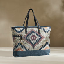 Load image into Gallery viewer, Medallion Up-Cycled Canvas and Durrie Tote M-9000