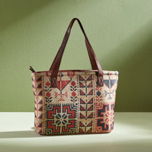 Load image into Gallery viewer, Lola Up-Cycled Canvas and Durrie Tote M-9002