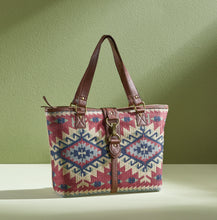 Load image into Gallery viewer, Metro Up-Cycled Canvas and Durrie Tote M-9003