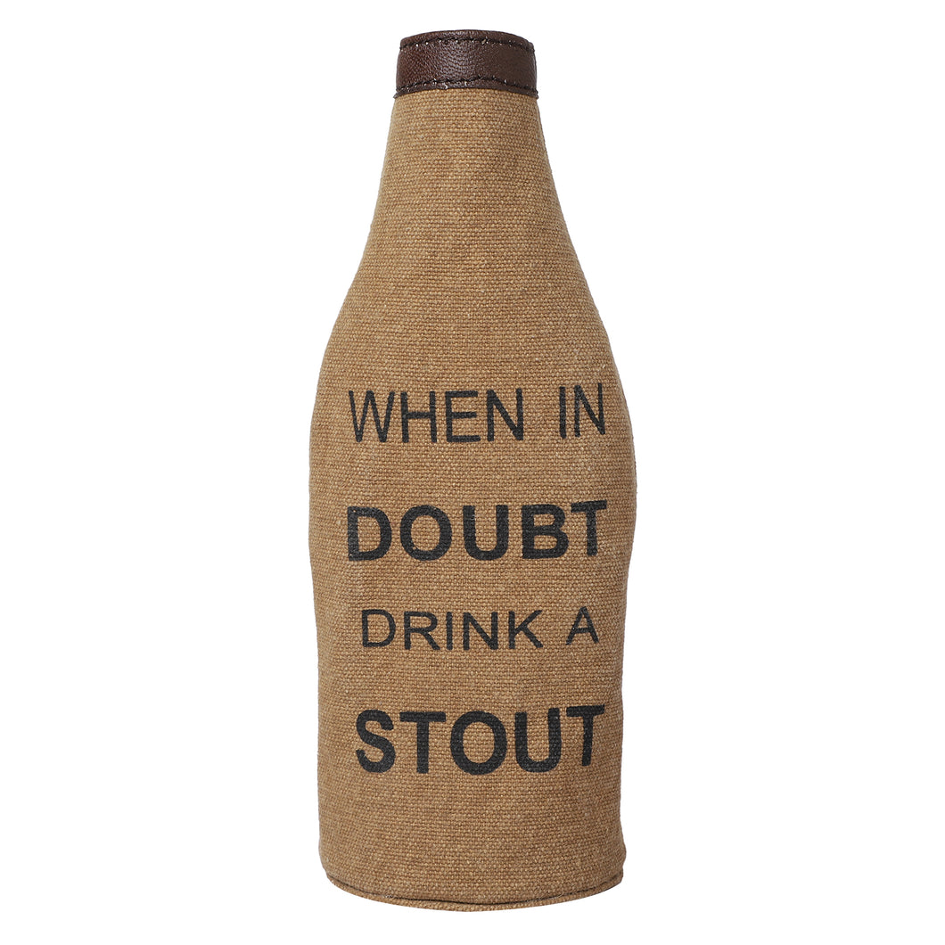 DOUBT STOUT Up-Cycled Canvas Bottle Cover, M-6542