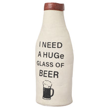 Load image into Gallery viewer, HUGE GLASS Up-Cycled Canvas Bottle Cover, M-6544