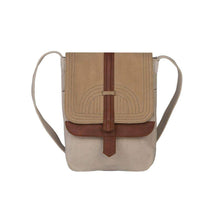 Load image into Gallery viewer, Mona B. Oakley Up-cycled and Re-cycled Canvas Cross-body Bag with Vegan Leather Trim