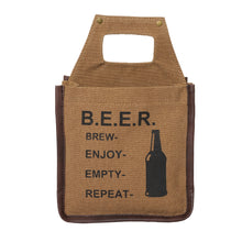 Load image into Gallery viewer, B.E.E.R. Up-Cycled Canvas Beer Caddy, M-6546