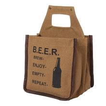 Load image into Gallery viewer, B.E.E.R. Up-Cycled Canvas Beer Caddy, M-6546