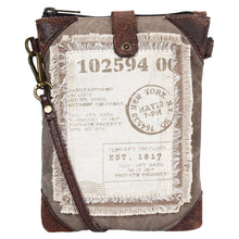 Load image into Gallery viewer, Mona B. Atlas Up-cycled and Re-cycled Canvas Cross-body with Vegan Leather Trim