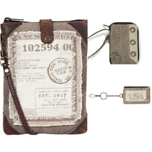 Load image into Gallery viewer, Mona B. Atlas Up-cycled and Re-cycled Canvas Cross-body with Vegan Leather Trim