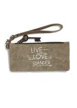 Load image into Gallery viewer, Mona B. Live Love Wander Bag Up-cycled Canvas Cross-body Bag with Vegan Leather Trim
