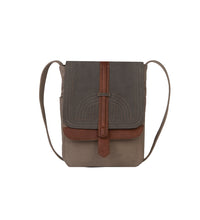 Load image into Gallery viewer, Mona B. Oakley Up-cycled and Re-cycled Canvas Cross-body Bag with Vegan Leather Trim