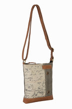 Load image into Gallery viewer, Vintage Script Up-Cycled Canvas Crossbody M-5931
