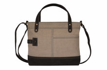 Load image into Gallery viewer, Mona B. Jules Up-cycled and Re-cycled Canvas Tote/Shoulder Bag/Cross-body with Vegan Leather Trim