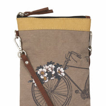 Load image into Gallery viewer, Mona B. Trust The Journey Up-cycled and Re-cycled Canvas Cross-body Bag with Vegan Leather Trim