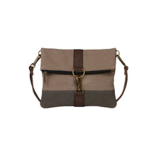 Load image into Gallery viewer, Mona B. Finley Up-cycled and Re-cycled Canvas Cross-body with Vegan Leather Trim