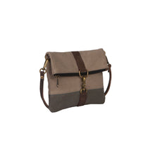 Load image into Gallery viewer, Mona B. Finley Up-cycled and Re-cycled Canvas Cross-body with Vegan Leather Trim