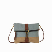 Load image into Gallery viewer, Mona B. Finley Up-cycled and Re-cycled Canvas Cross-body with Vegan Leather Trim