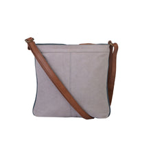 Load image into Gallery viewer, Mona B. Isla Up-cycled and Re-cycled Canvas Cross-body Bag with Vegan Leather Trim
