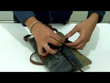 Load and play video in Gallery viewer, Mona B. Finley Up-cycled and Re-cycled Canvas Cross-body with Vegan Leather Trim