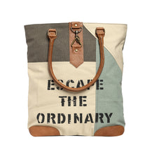 Load image into Gallery viewer, Escape The Ordinary Canvas Tote, M-1802 (ORIGINAL LEATHER)
