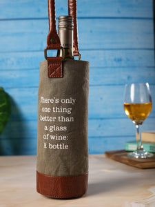 A bottle of wine Up-Cycled Canvas Wine Bag, M-6559