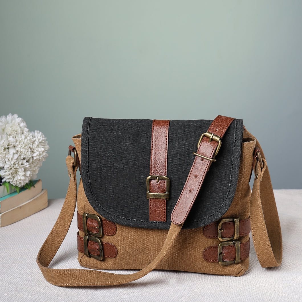 Buckled-up Brown Suger Crossbody, M-1816