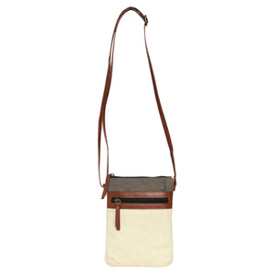 Ava Ice Grey Canvas Crossbody, M-1818