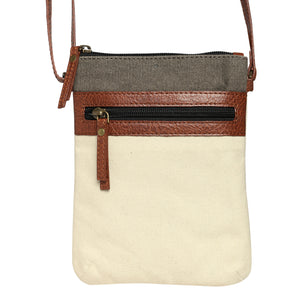 Ava Ice Grey Canvas Crossbody, M-1818