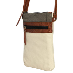 Ava Ice Grey Canvas Crossbody, M-1818