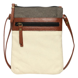 Ava Ice Grey Canvas Crossbody, M-1818