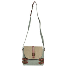 Load image into Gallery viewer, Buckled Up Agean Canvas Crossbody, M-1807 (ORIGINAL LEATHER)
