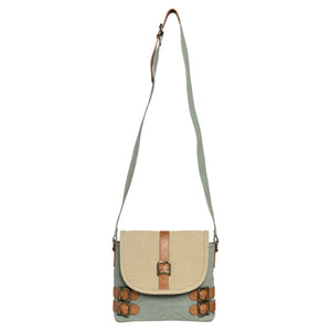 Buckled Up Agean Canvas Crossbody, M-1807 (ORIGINAL LEATHER)