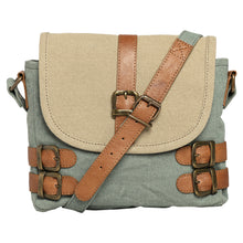 Load image into Gallery viewer, Buckled Up Agean Canvas Crossbody, M-1807 (ORIGINAL LEATHER)
