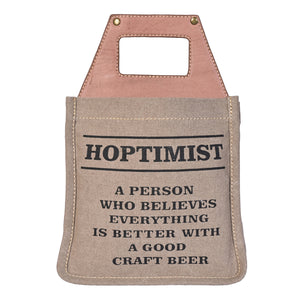 HOPTIMIST Up-Cycled Canvas Beer Caddy, M-6550