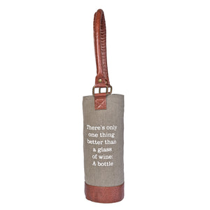 A bottle of wine Up-Cycled Canvas Wine Bag, M-6559