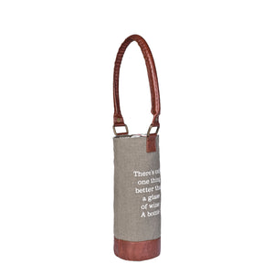 A bottle of wine Up-Cycled Canvas Wine Bag, M-6559